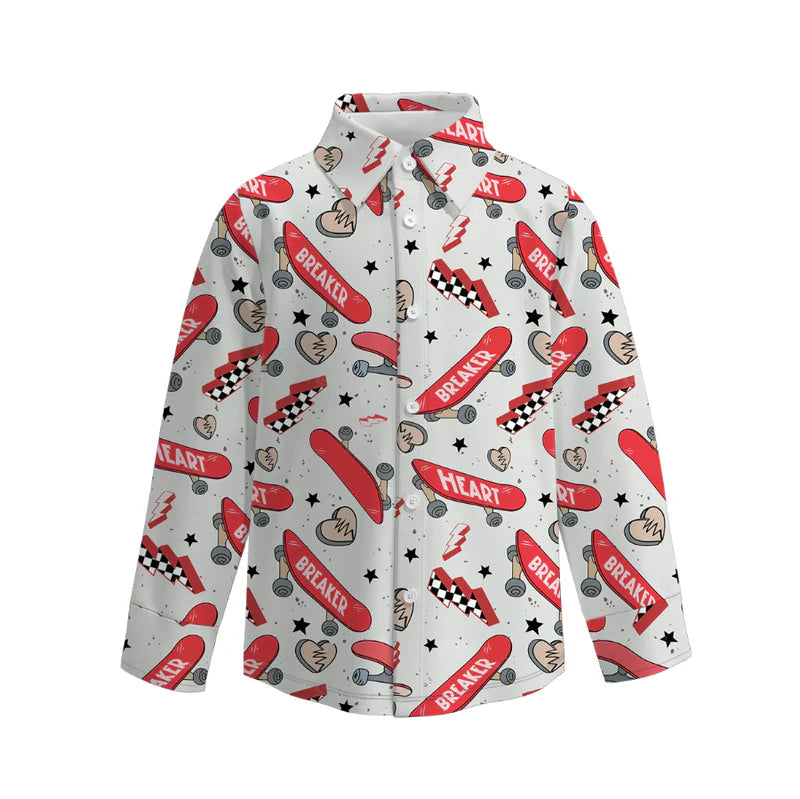Boys Valentine’s Day Print Shirt| Preorder