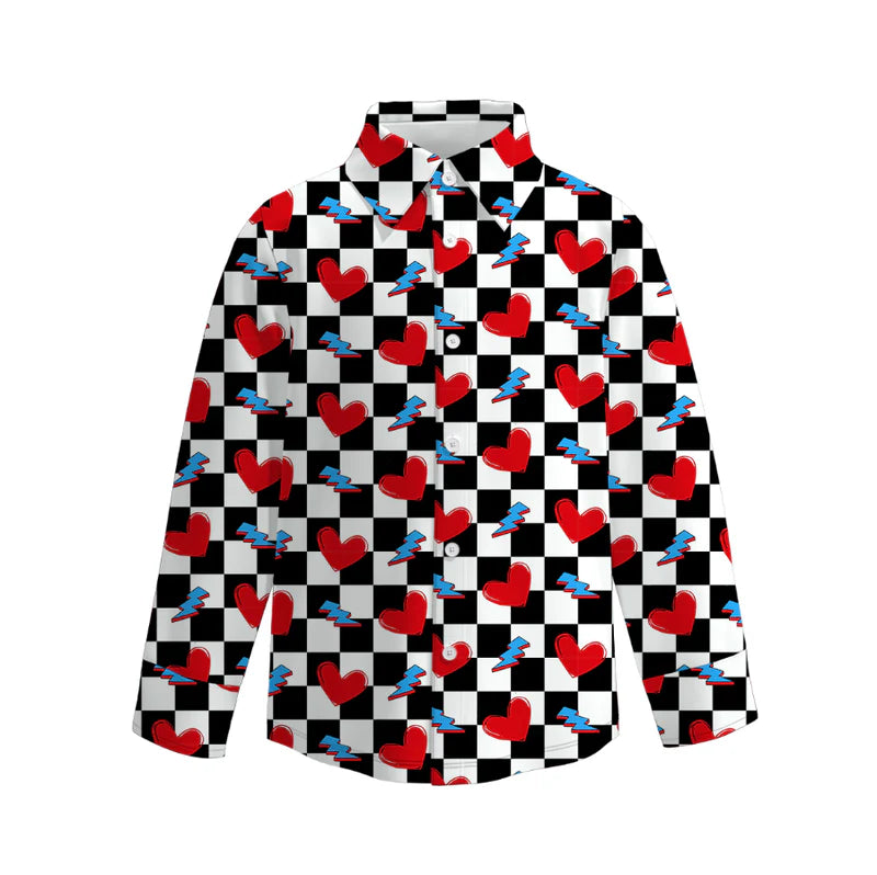 Boys Valentine’s Day Print Shirt| Preorder