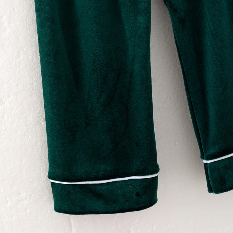 Green Velvet Christmas Pjs (Boy) | Preorder