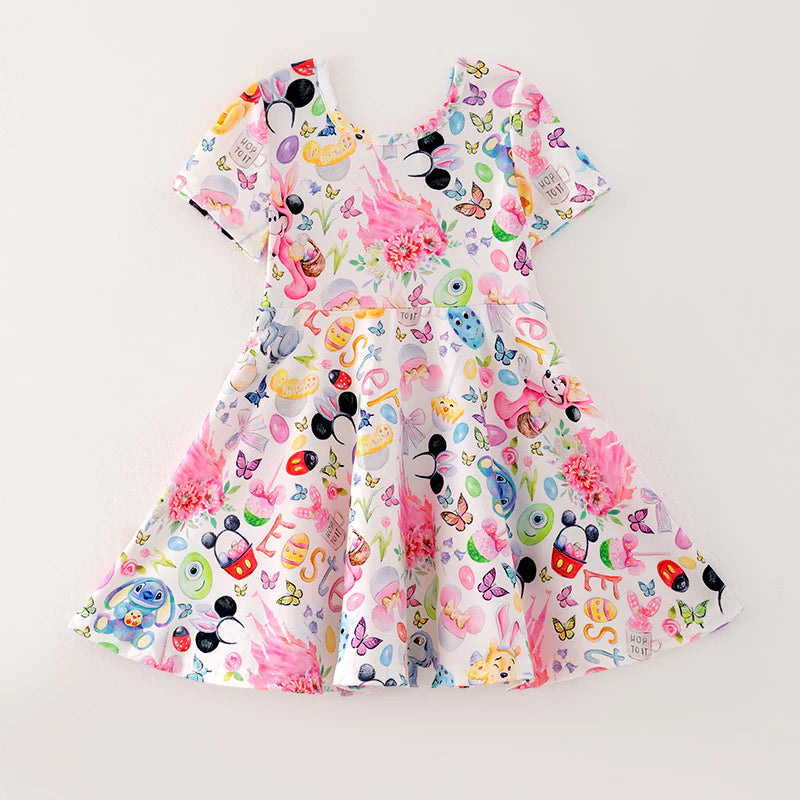 Easter Cartoon Print Dress | Preorder
