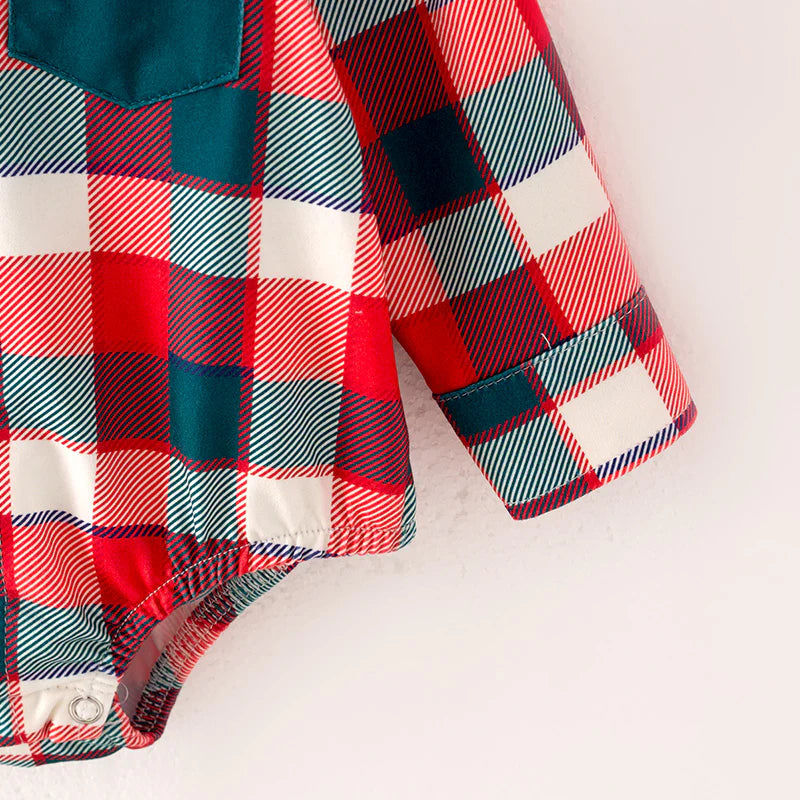 Plaid Christmas Romper | Preorder