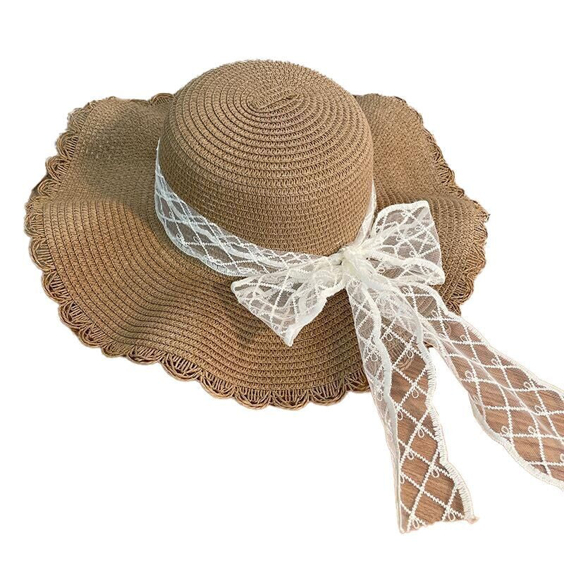 Adult Straw Hat with Lace Bow | PreOrder