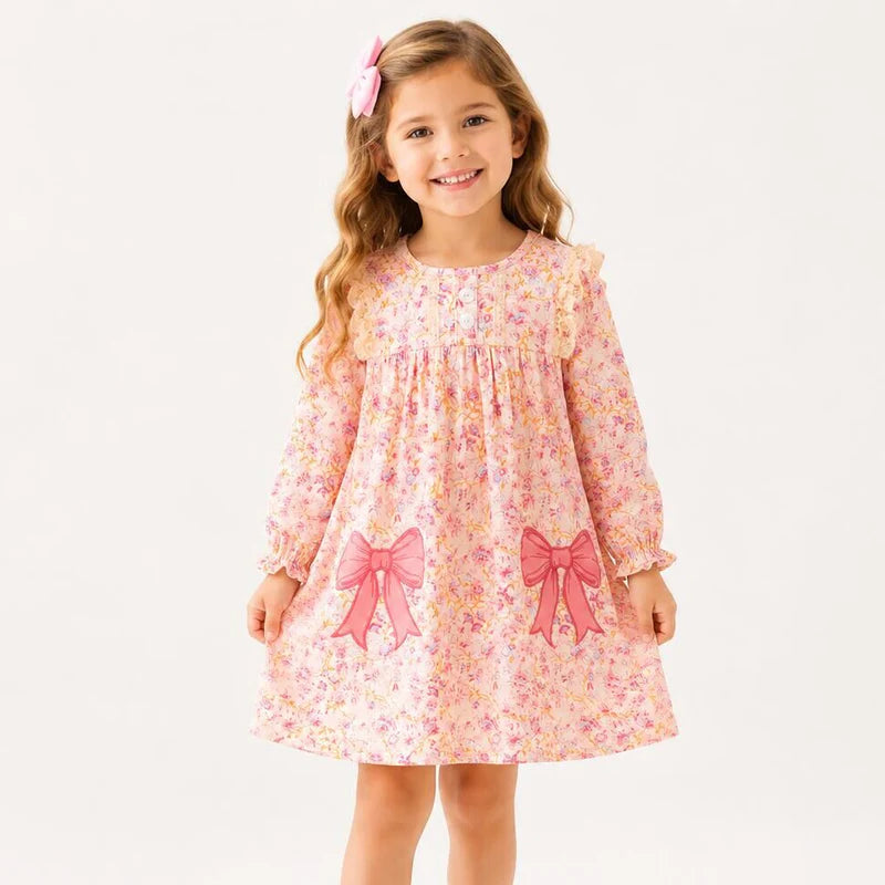 FALL BOW APPLIQUE DRESS | PREORDER