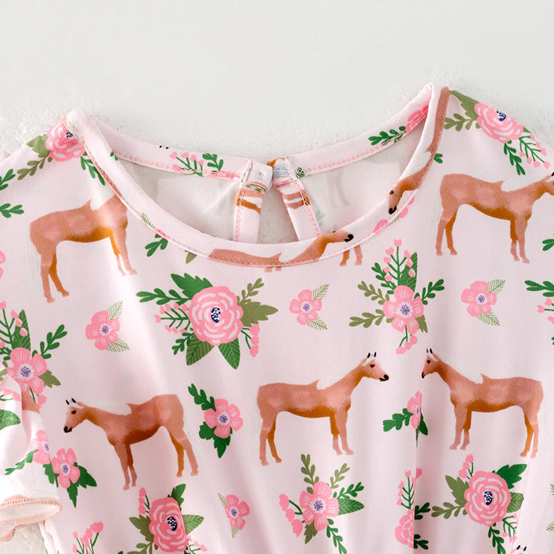 Floral Deer Romper | Preorder