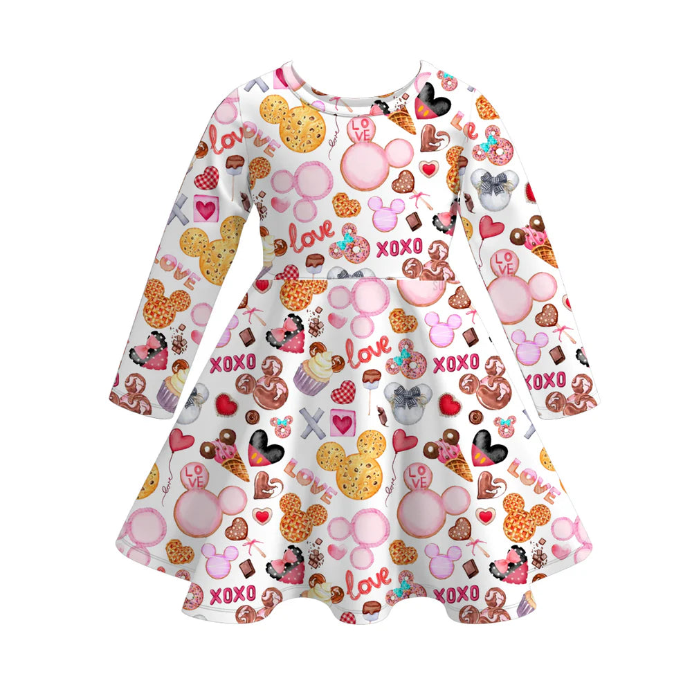 Girls Character Love Day Print Twirl Dress | Preorder