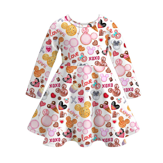 Girls Character Love Day Print Twirl Dress | Preorder