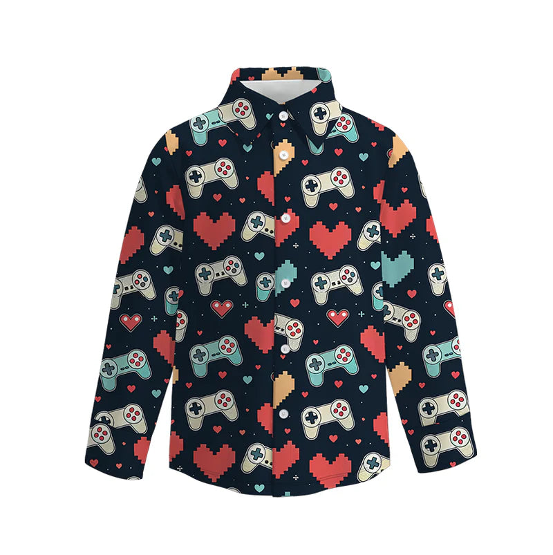 Boys Valentine’s Day Print Shirt| Preorder