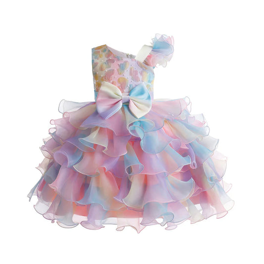 Girls Bow-Tie Fluffy Dress | Preorder