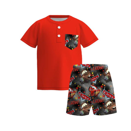 Boy Cartoon Print Short Set | Preorder