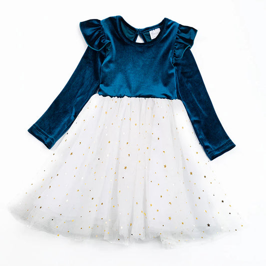 The ‘Under the Stars’ Christmas Dress (Navy)  (Preorder)