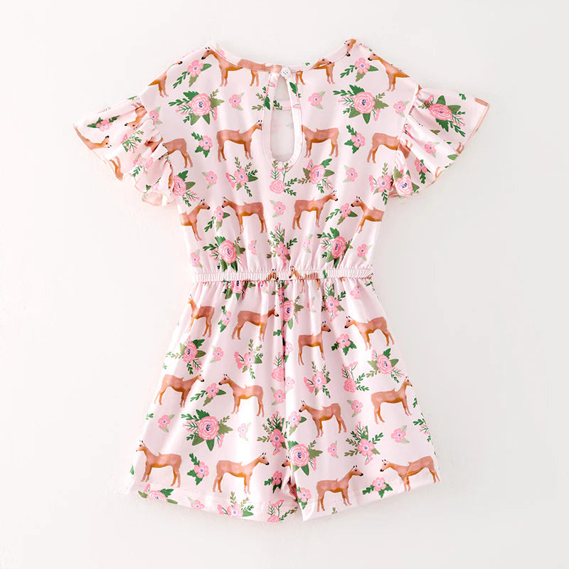 Floral Deer Romper | Preorder