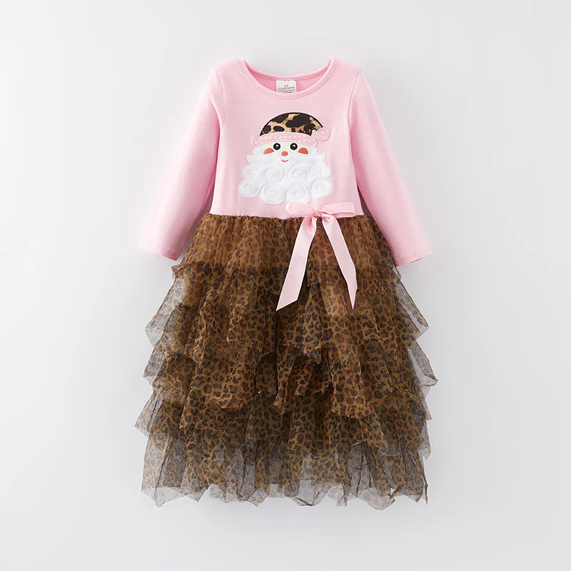 Leopard Print Santa Tulle Dress | Preorder