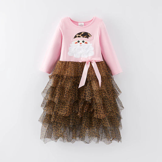 Leopard Print Santa Tulle Dress | Preorder