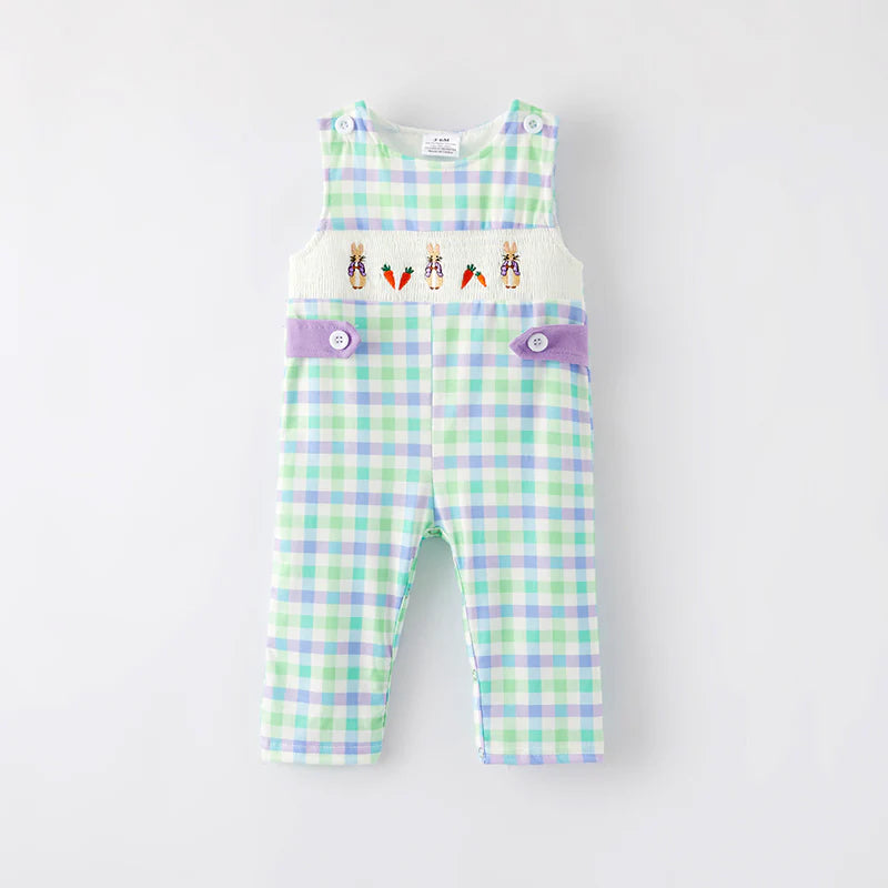 Embroidered Easter Smocked  Boys Romper  | Preorder