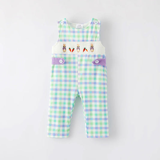 Embroidered Easter Smocked  Boys Romper  | Preorder