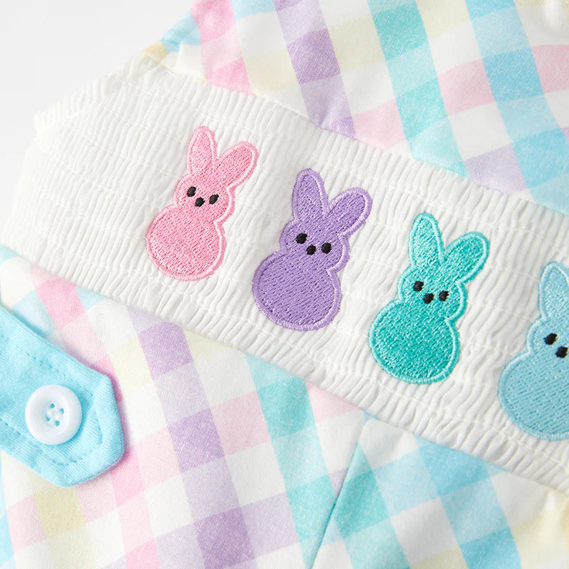 Embroidered Easter Smocked  Boys Romper  | Preorder