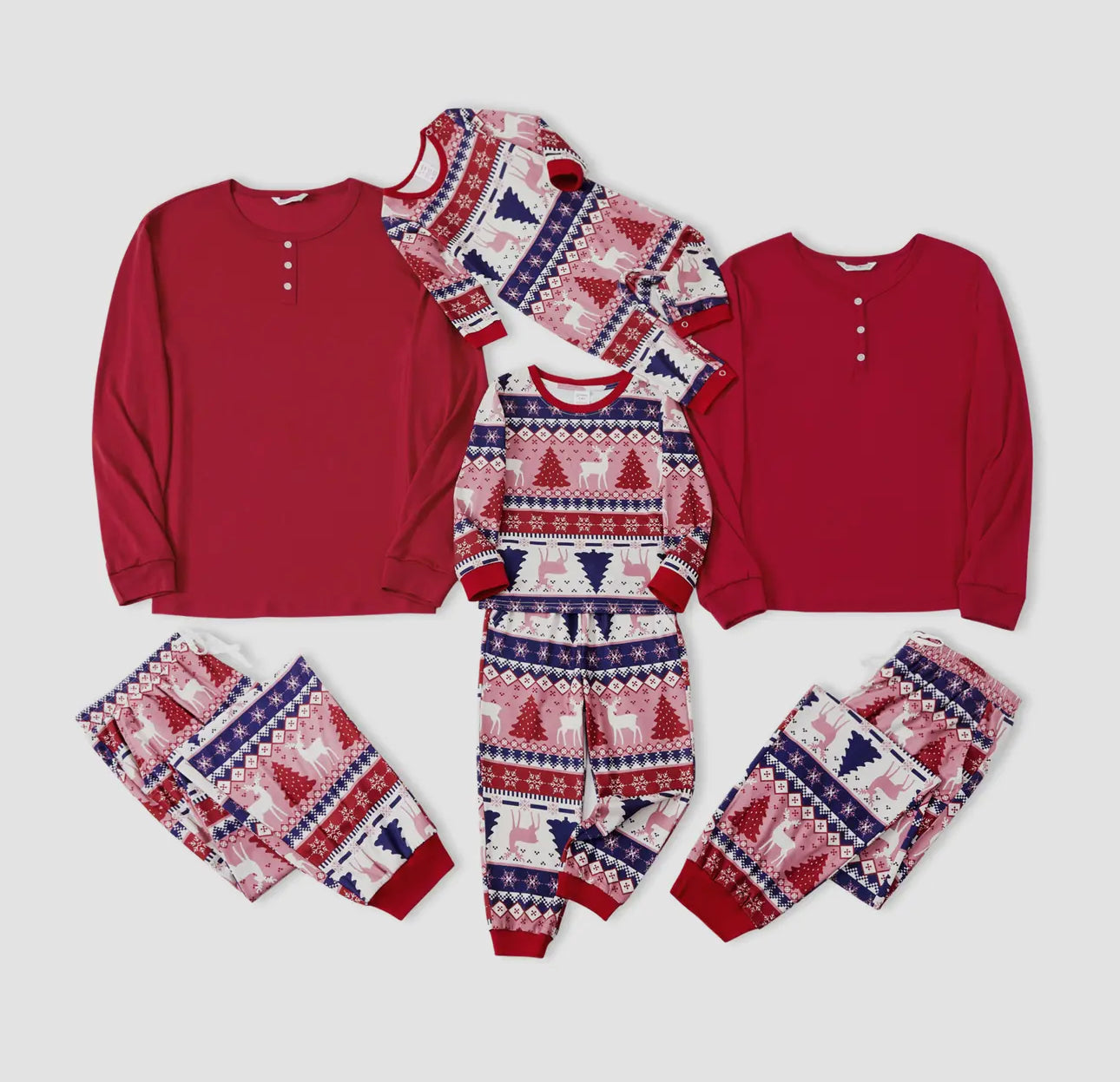 Red Reindeer Family Pjs|  PreOrder