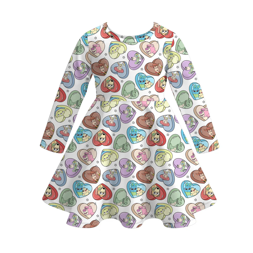 Girls Character Love Day Print Twirl Dress | Preorder