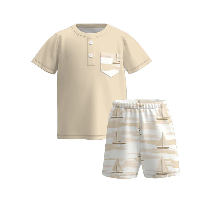 Boy Cartoon Print Short Set | Preorder