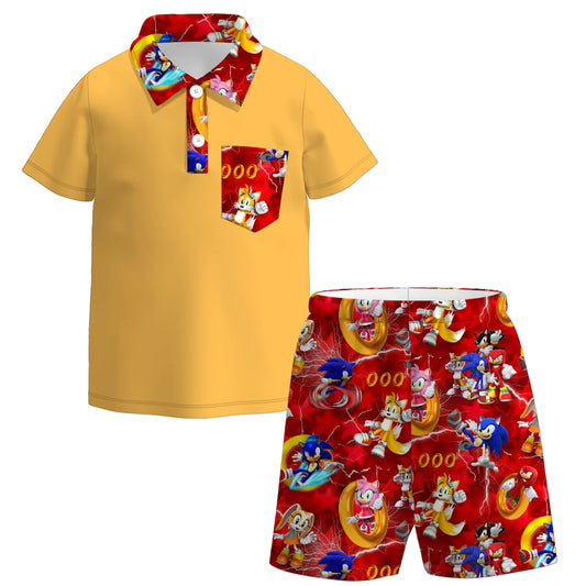 Character Print Collared Short Set | Preorder
