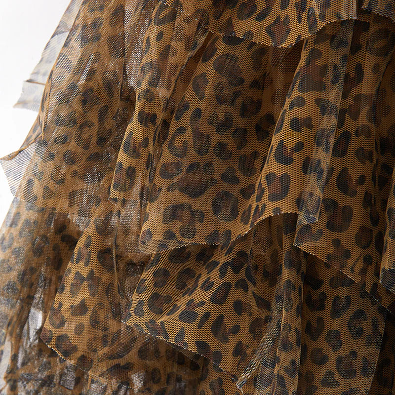 Leopard Print Santa Tulle Dress | Preorder