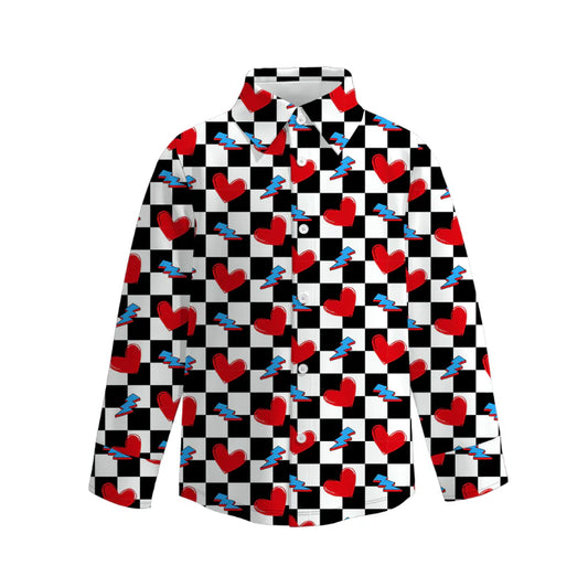 Boys Valentine’s Day Print Shirt| Preorder