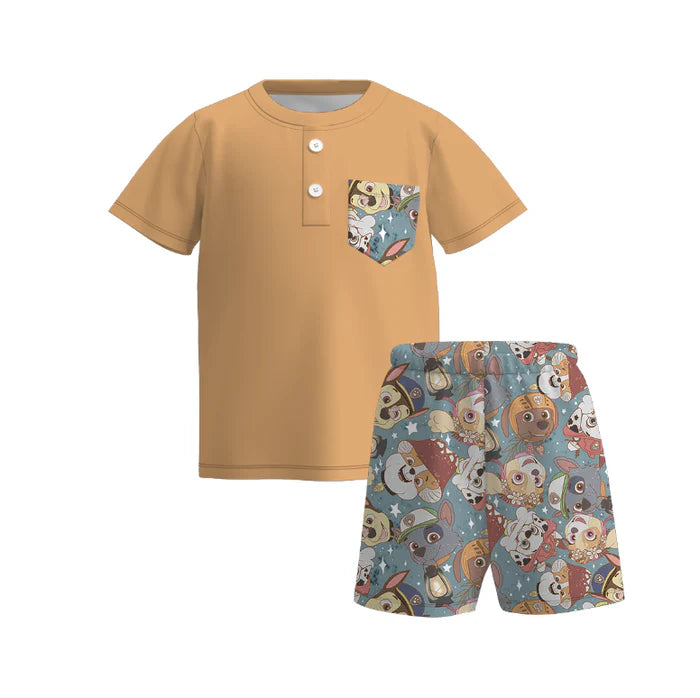 Boy Cartoon Print Short Set | Preorder