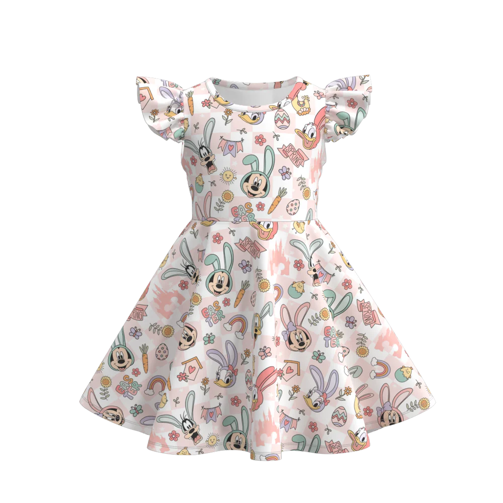 Easter Print Twirl Dress  | Preorder