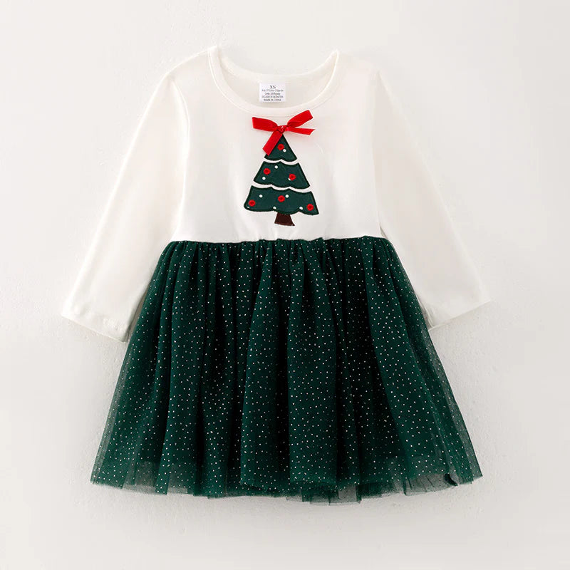 Christmas Tree Applique Dress| Pre-Order