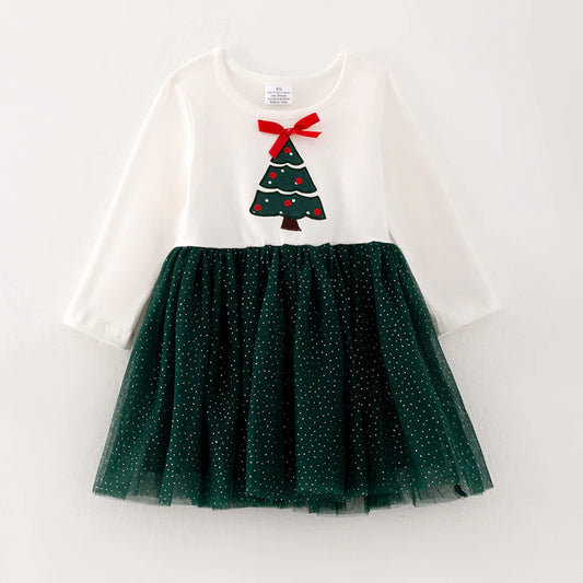 Christmas Tree Applique Dress| Pre-Order