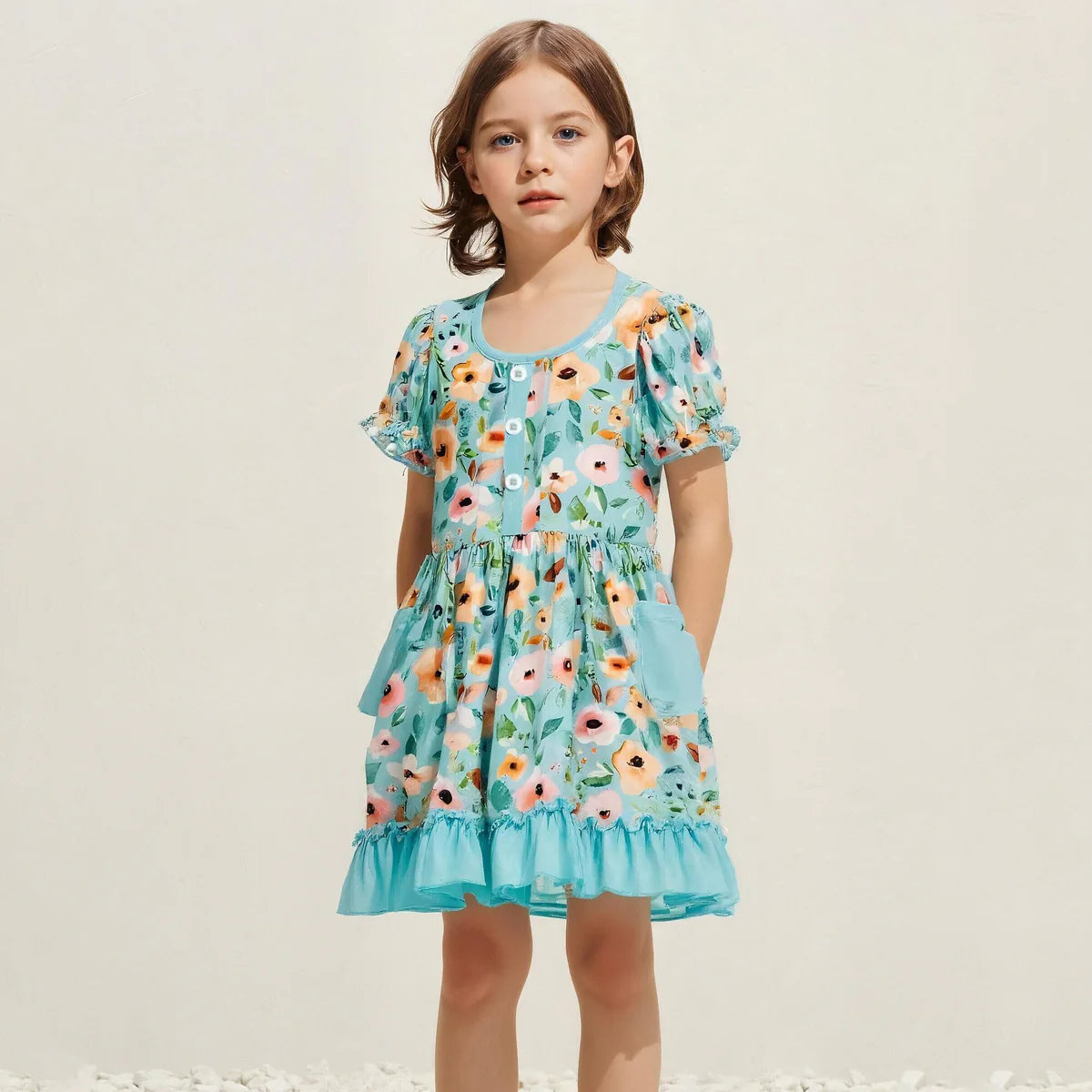 Green Florals Print Dress | Preorder