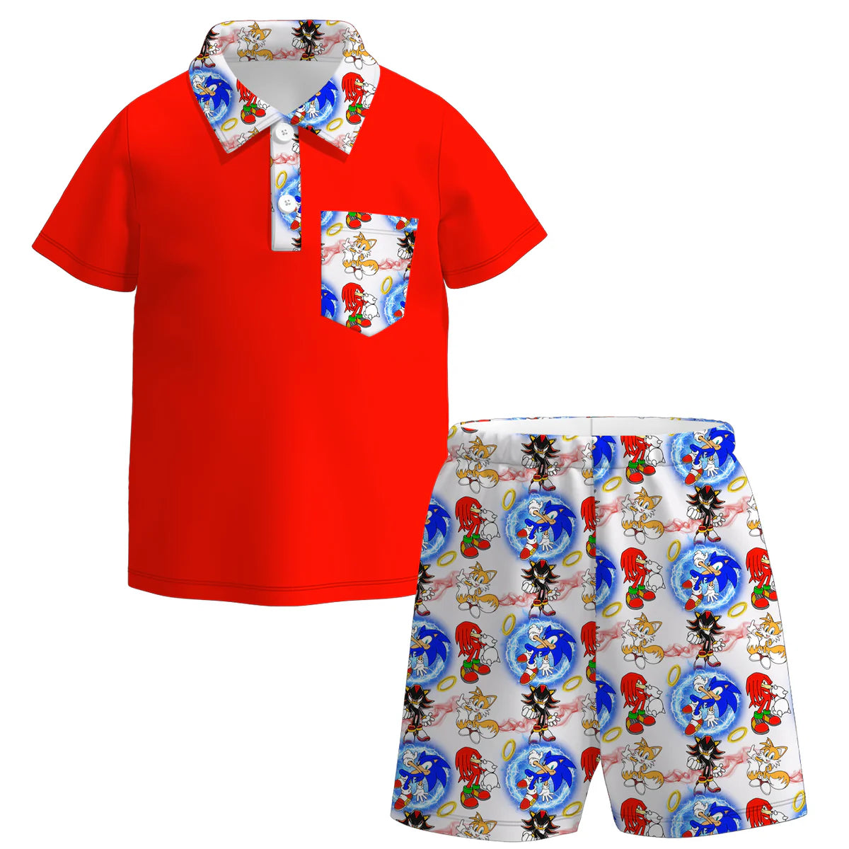 Character Print Collared Short Set | Preorder