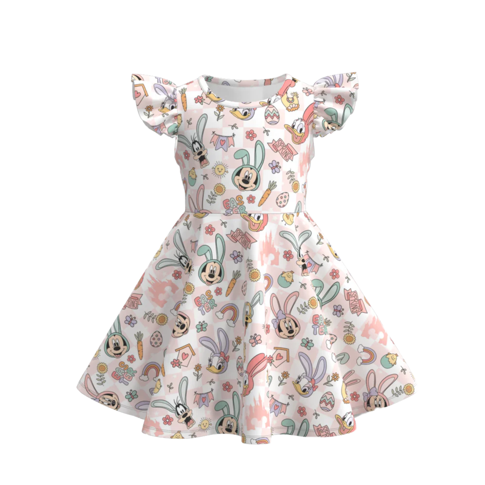 Easter Print Twirl Dress  | Preorder