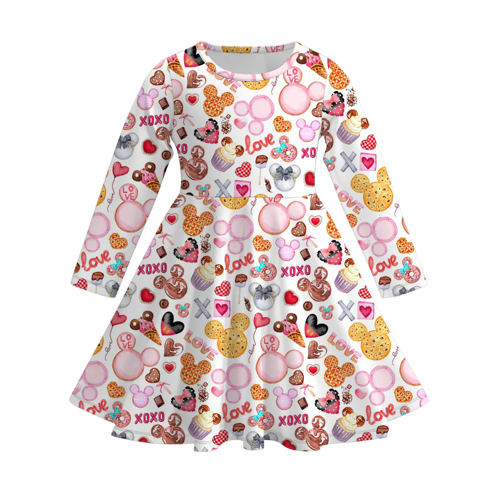 Girls Character Love  Day Print Twirl Dress | Preorder