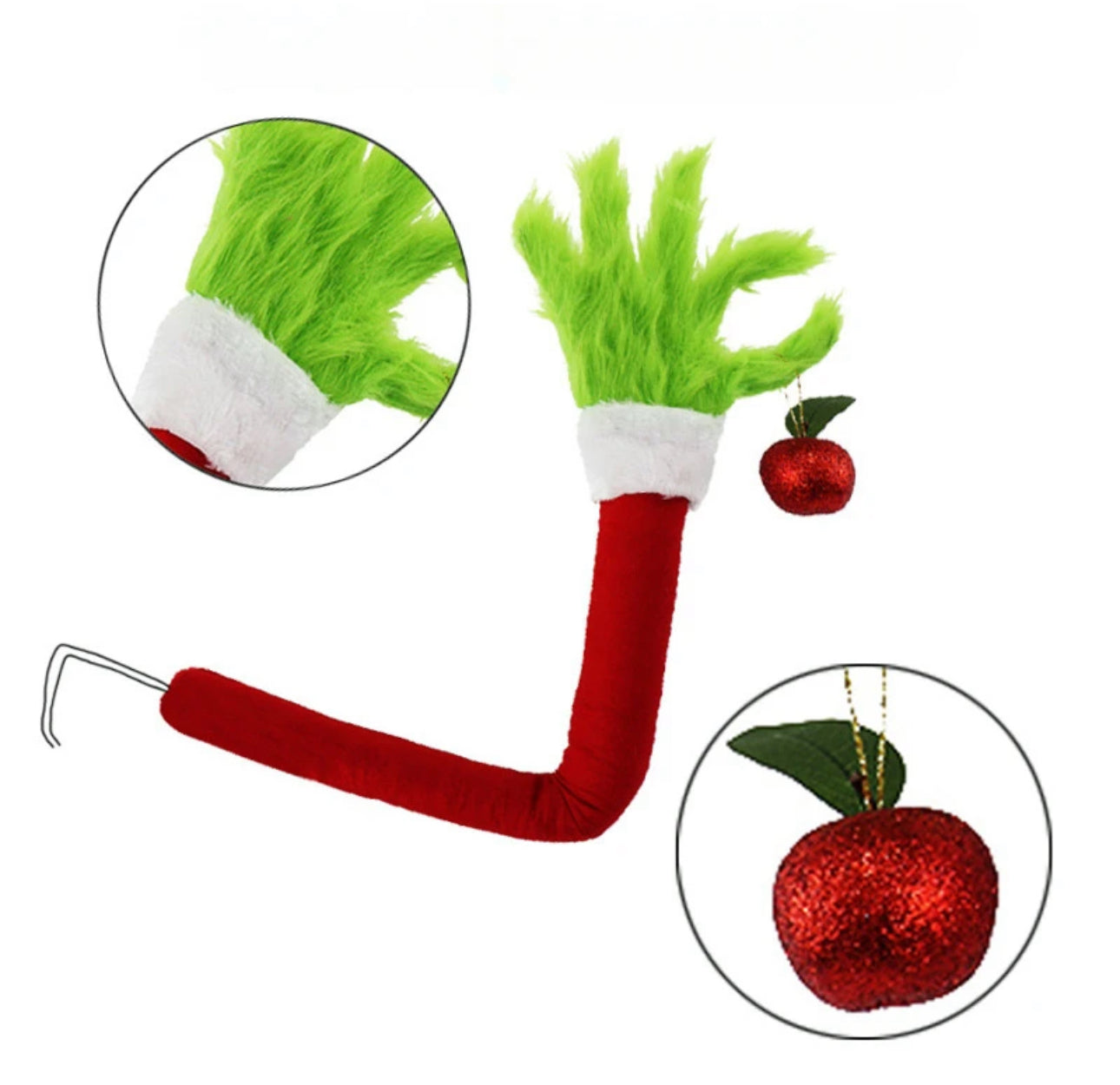 Grinch Furry Green Arm Tree Decoration