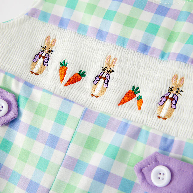 Embroidered Easter Smocked  Boys Romper  | Preorder