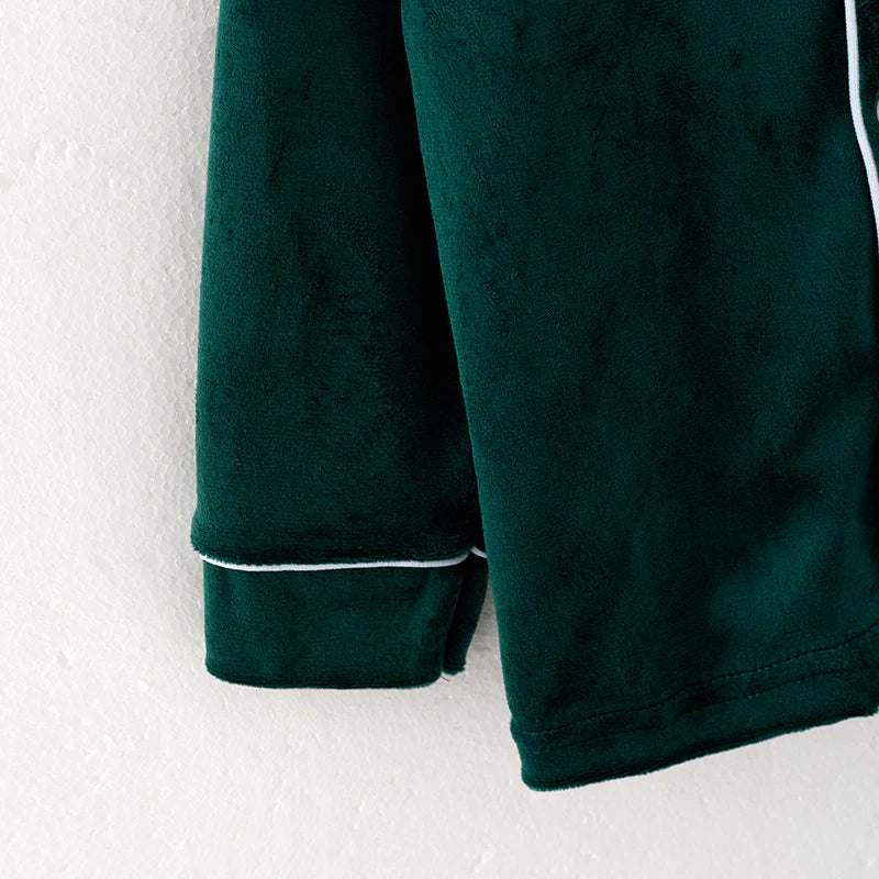 Green Velvet Christmas Pjs (Boy) | Preorder