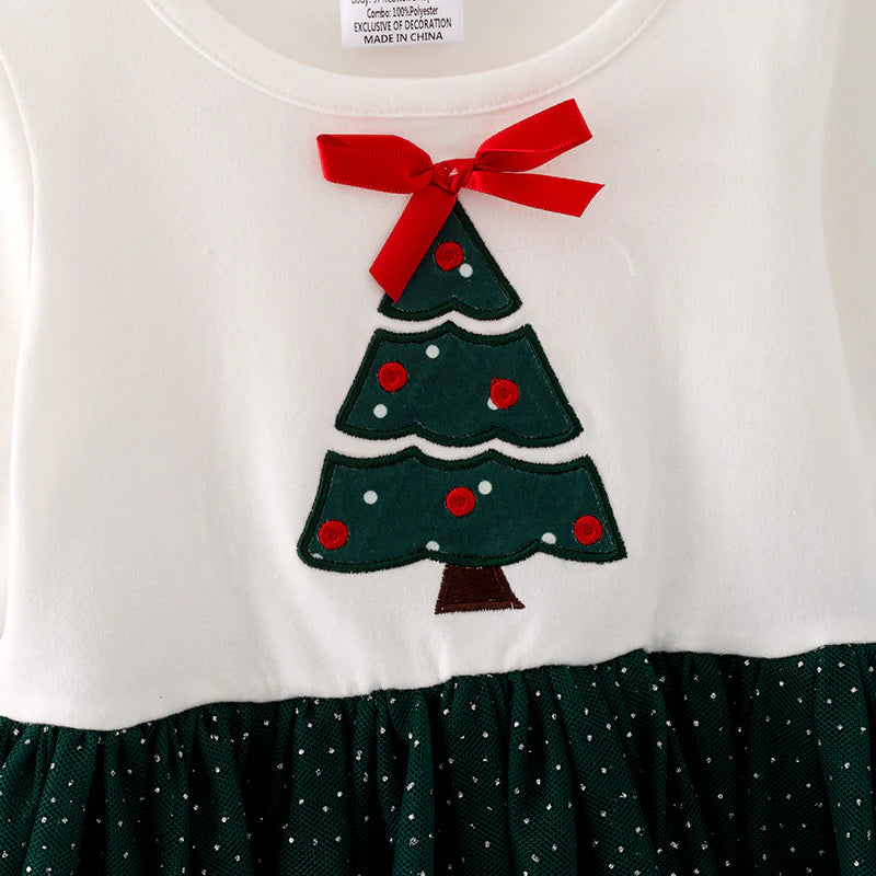Christmas Tree Applique Dress| Pre-Order