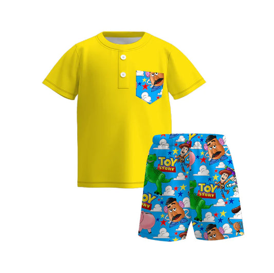 Boy Cartoon Print Short Set | Preorder