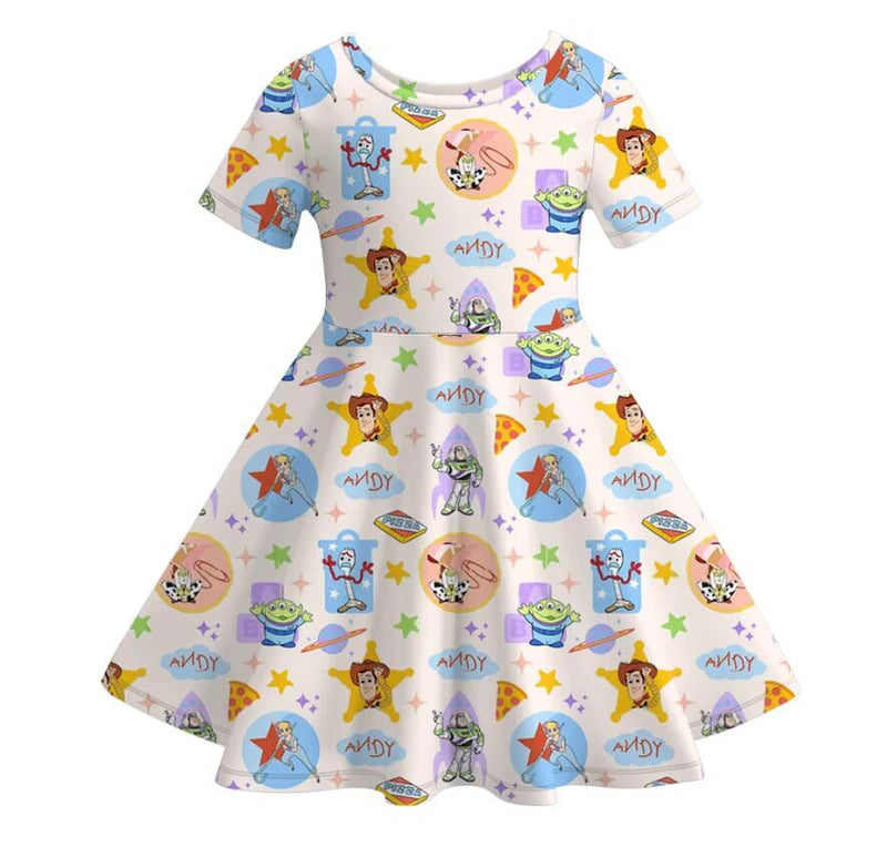 Pizza and Friends Twirl Dress  | Preorder