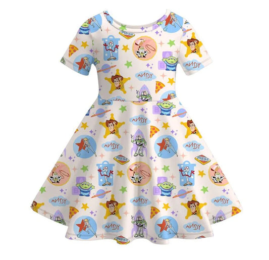 Pizza and Friends Twirl Dress  | Preorder