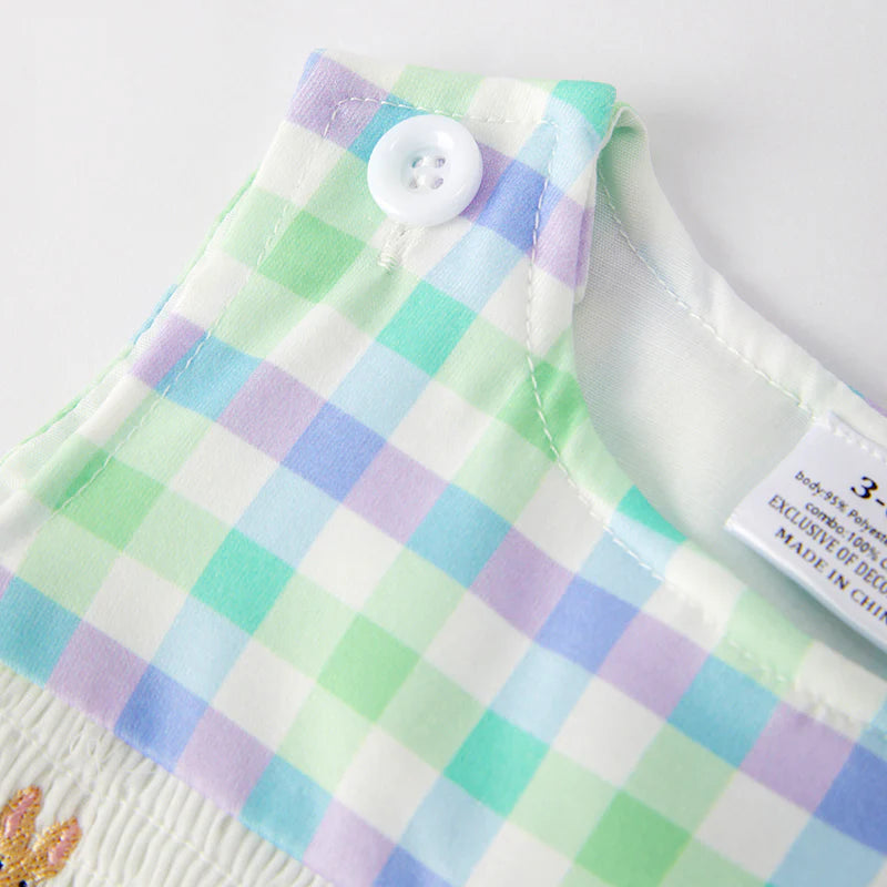 Embroidered Easter Smocked  Boys Romper  | Preorder