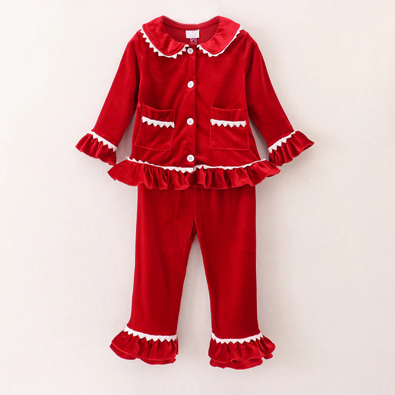Red Velvet Christmas Pjs (Girls) | Preorder