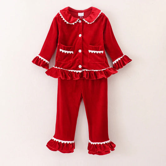 Red Velvet Christmas Pjs (Girls) | Preorder