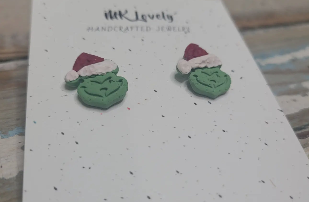 Grinch Studs | Hand Crafted |m