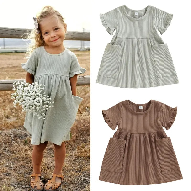 Ribbed Pocket Dress