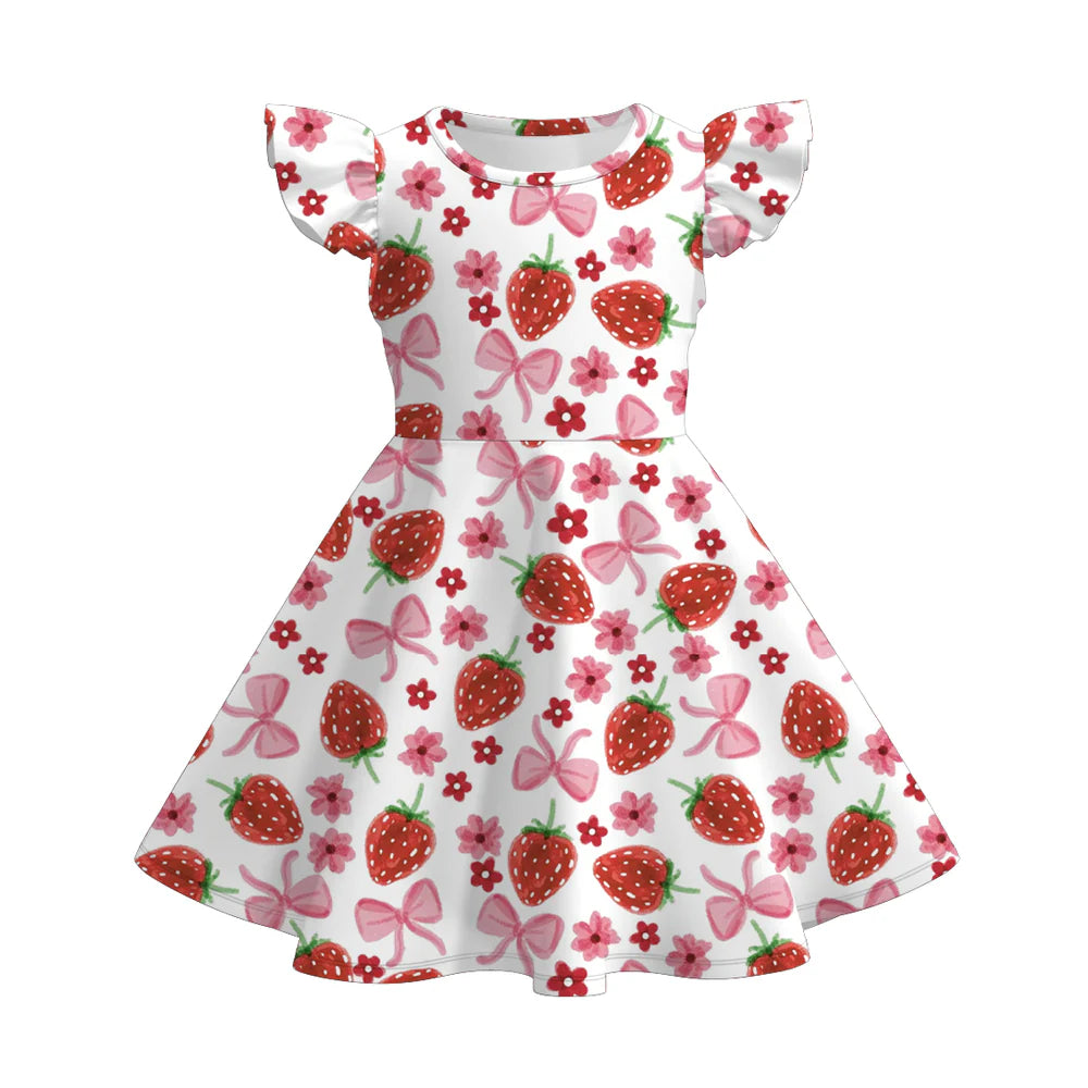 Strawberry Print Twirl Dress  | Preorder