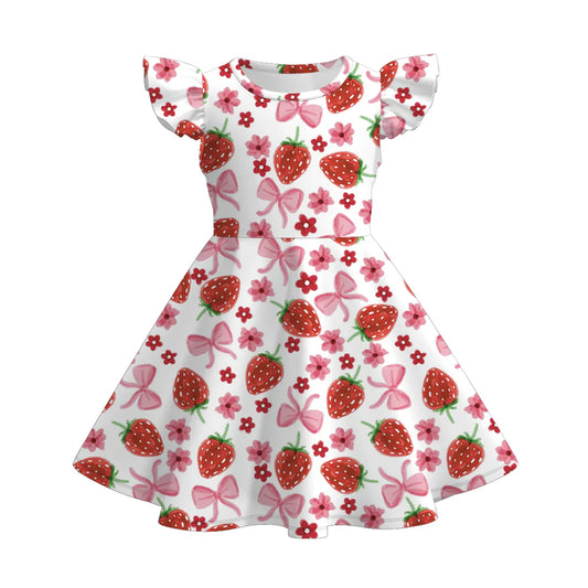 Strawberry Print Twirl Dress  | Preorder