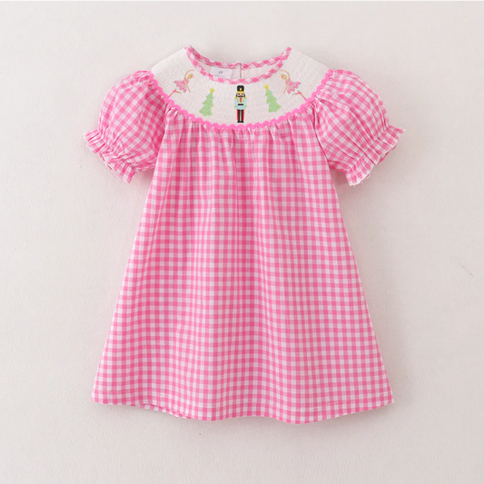The Pink Smocked Christmas Dress | Pre Order