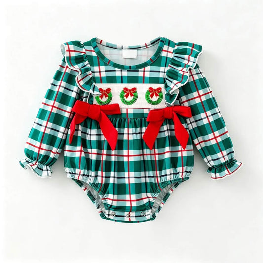 Smocked Christmas Romper | PREORDER (Copy)